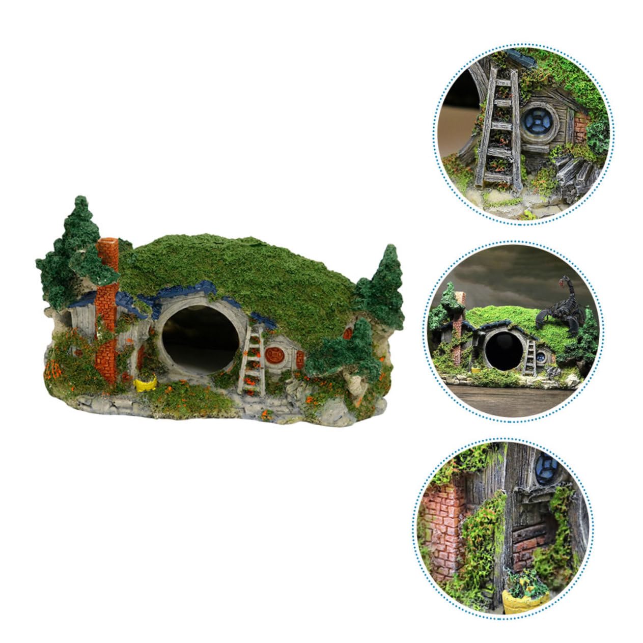 Didiseaon Decoración De Acuario Casa De Adorno De Resina para Peces Escondite Natural para Peceras y Terrarios Accesorios De Paisajismo Acuático