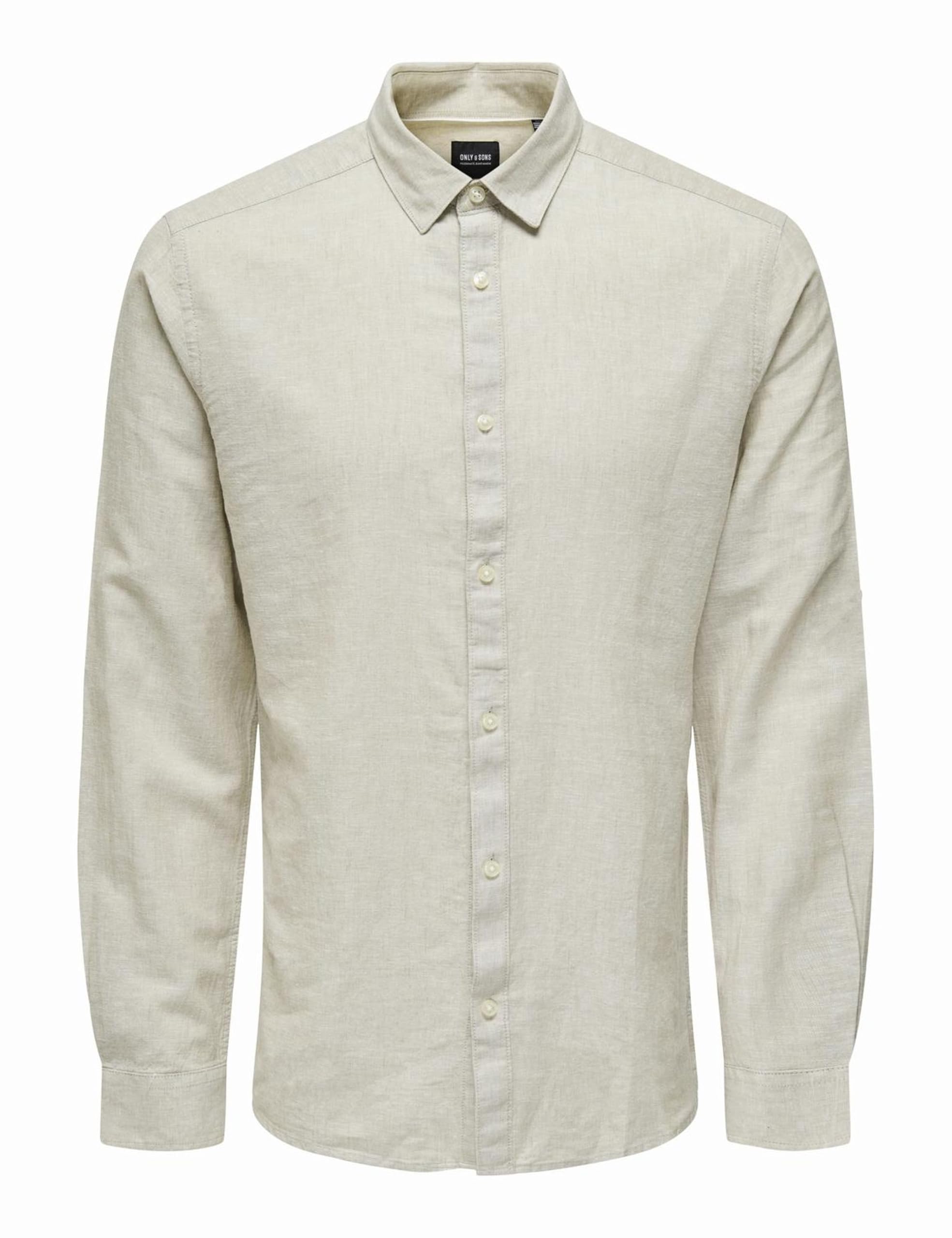 Only & Sons Men's Chinchilla Onscaiden Ls Solid Linen Shirt Noos Shirt Not Applicable, X-Large