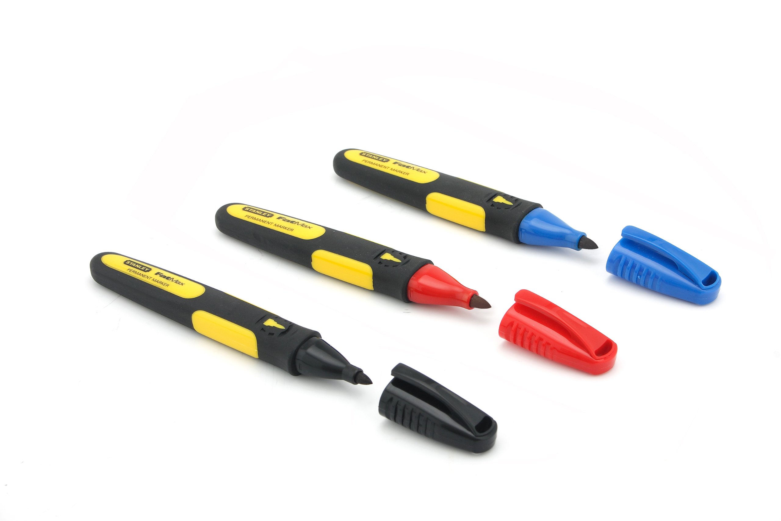 Image secondaire de STANLEY 0-47-322 Marqueurs 3 Couleurs - Gamme FATMAX - Corps Bi Matière - Pointe Fine - Marqueur Permanent Résistante À L'Eau Et