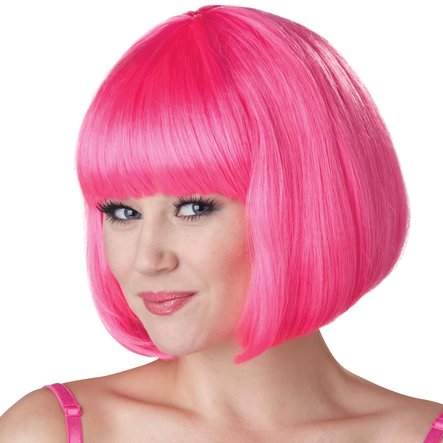 Seasons Neon Nightlife Wig, Short Wig for Party Decorations Favors (Pink)