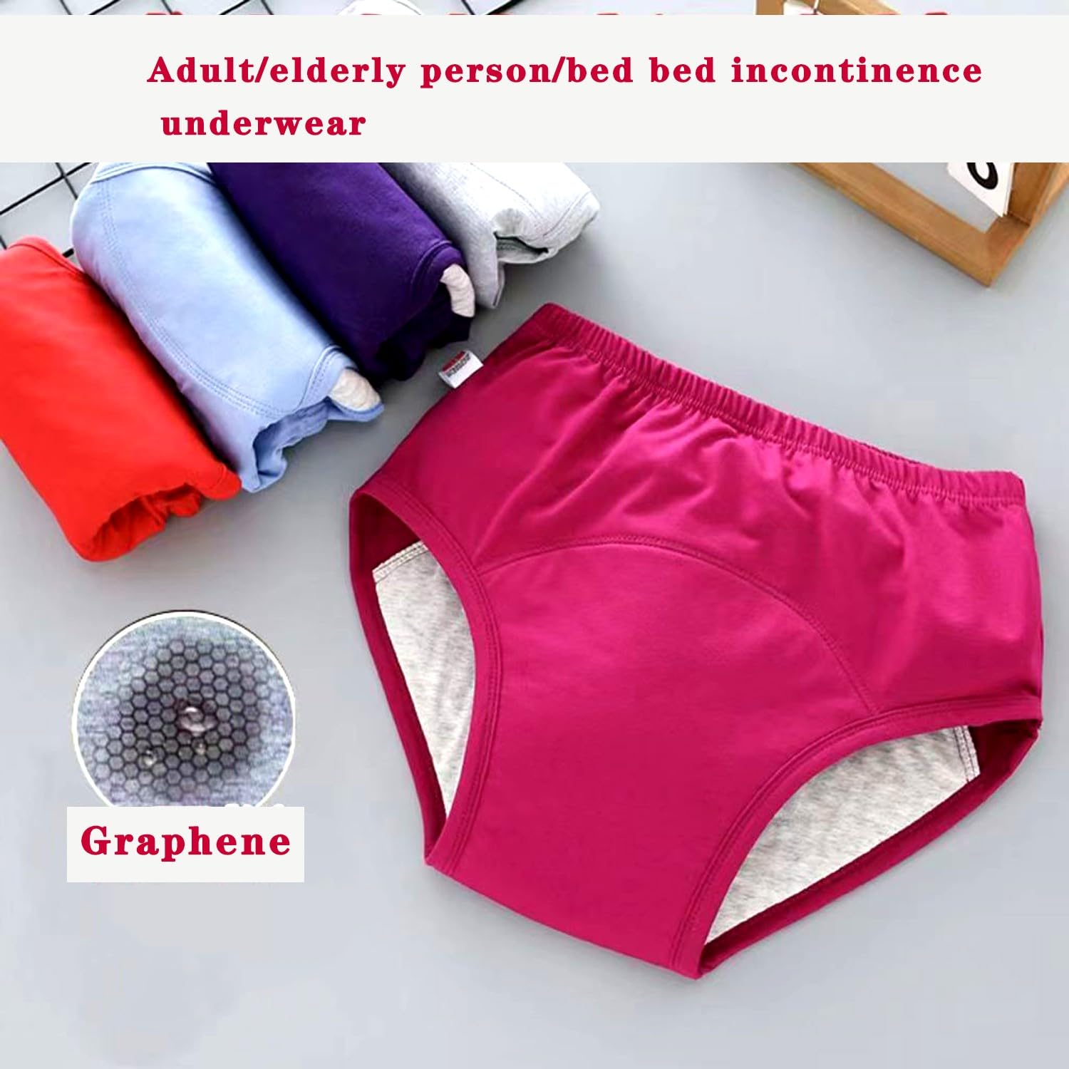 BLUEZY 2/3/4/5 Piezas Adult Cloth Diaper Washable Reusable Cotton Elderly Incontinence Underwear Pants Sujeta Pañal Impermeable Pañal Grande Para Adultos Interior Para Incontinencia