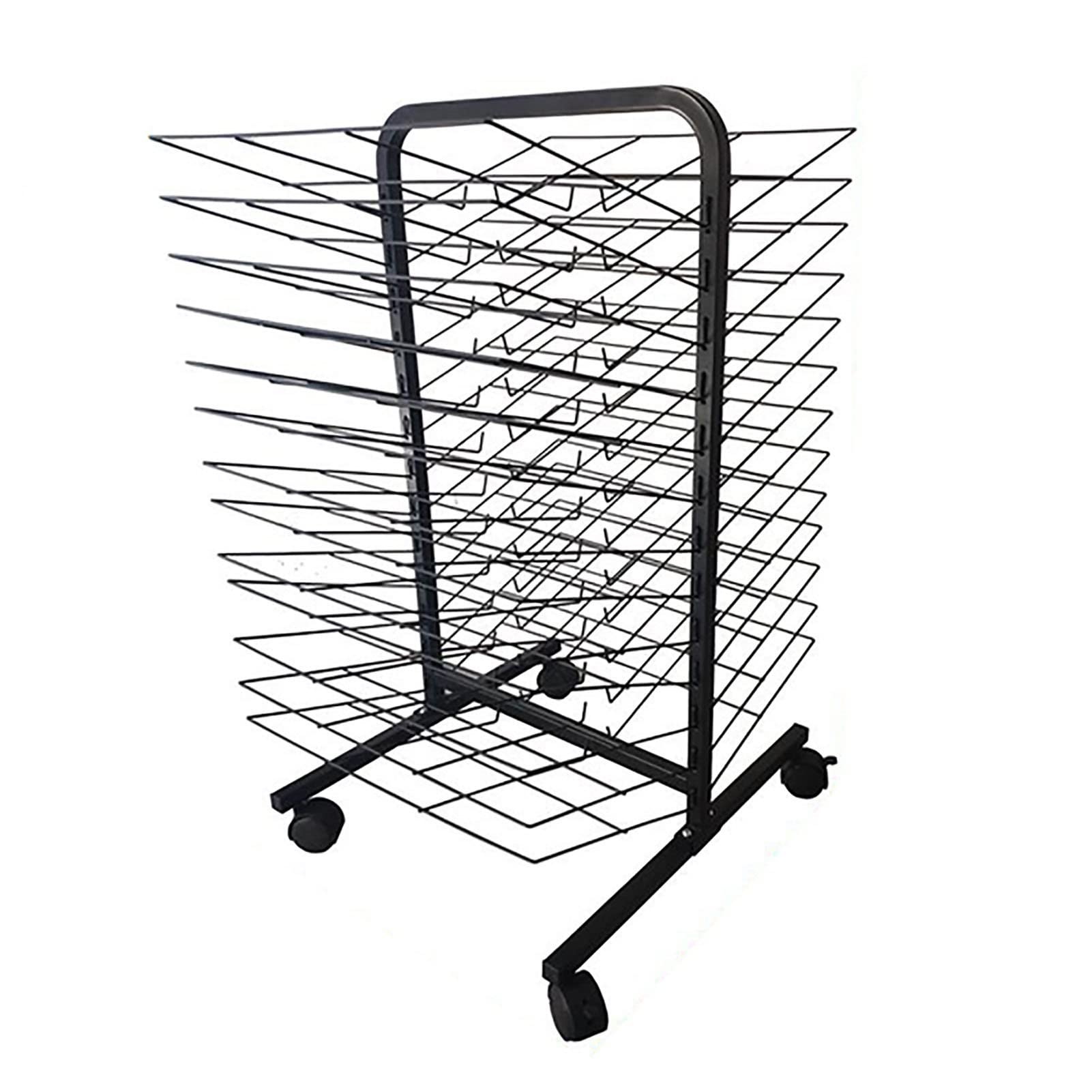 JYHHGDS Mobile Art Drying Rack Metal Steel Double Sided Wire Drying Rack for Art Studios & Classrooms, Artwork Storage, 26 Shelves/38 Shelves/50 Shelves, 17.7 X 26 X 32.3 Inches,-38 Shelves