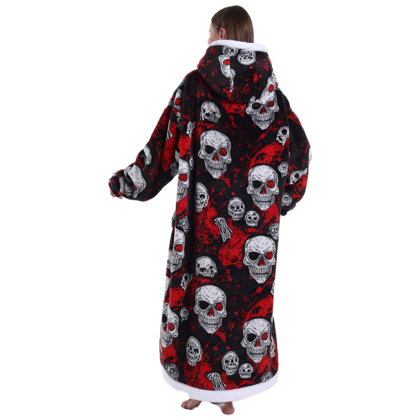 Batamanta Mujer con Capucha, Mangas y Bolsillo - Sudadera Ponible de Invierno, Manta Polar Cálida para Sofá y Hogar | Talla Única