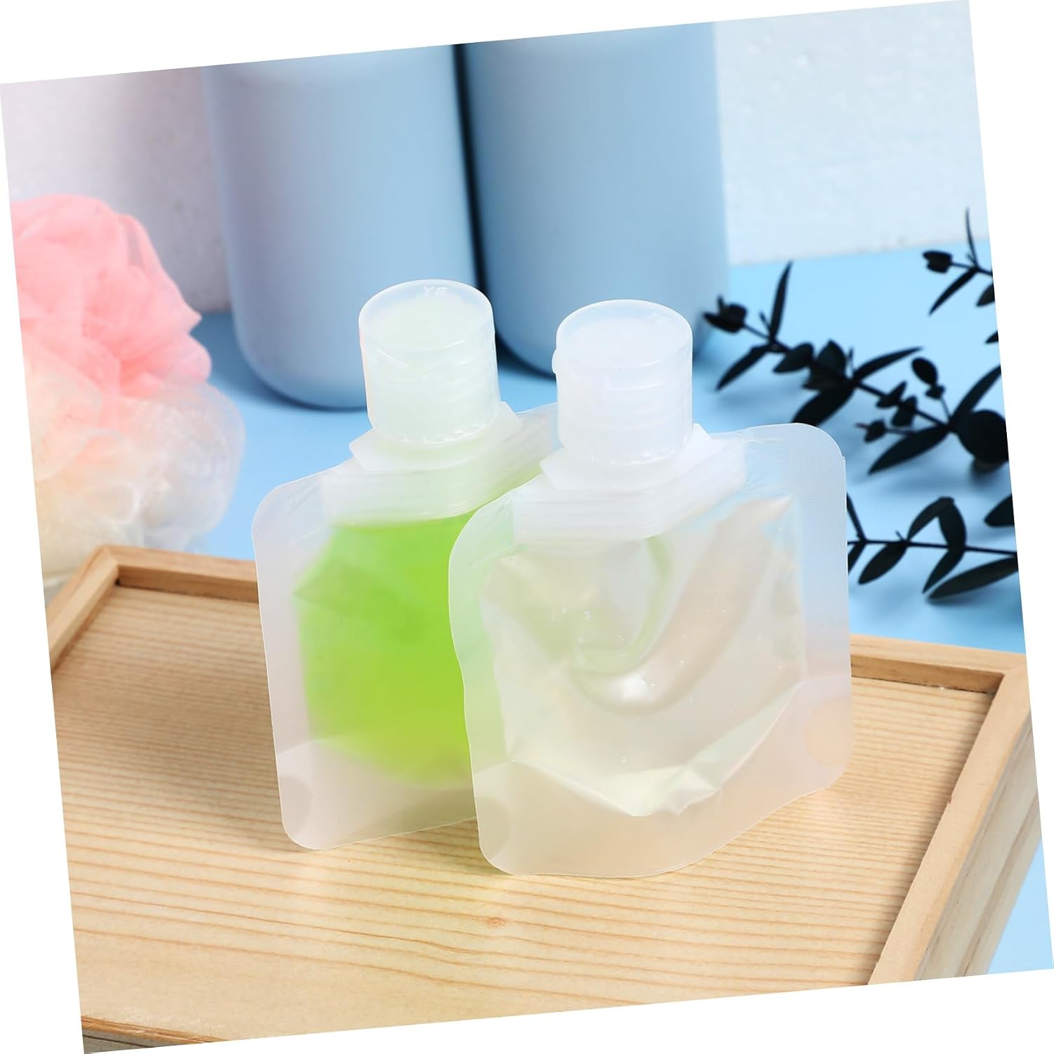 Small Travel Toiletry Bag Squeeze Pouches Refillable Makeup Bag for Travel image 5