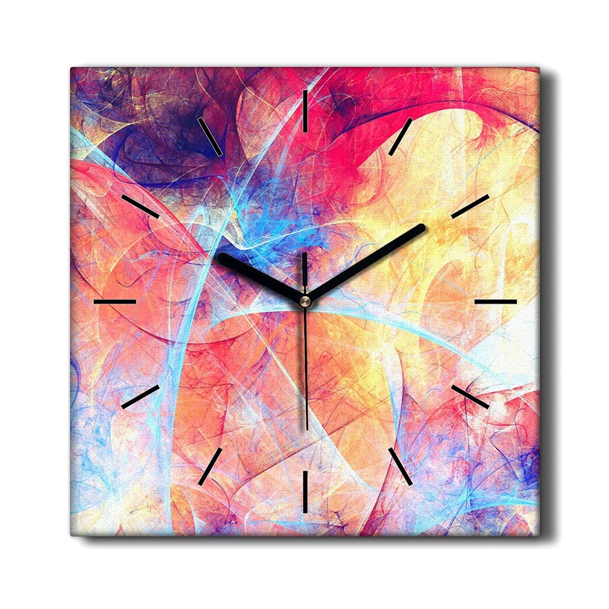Horloge Murale sans tic-tac Toile Carrée 30 cm Fumée Abstraite