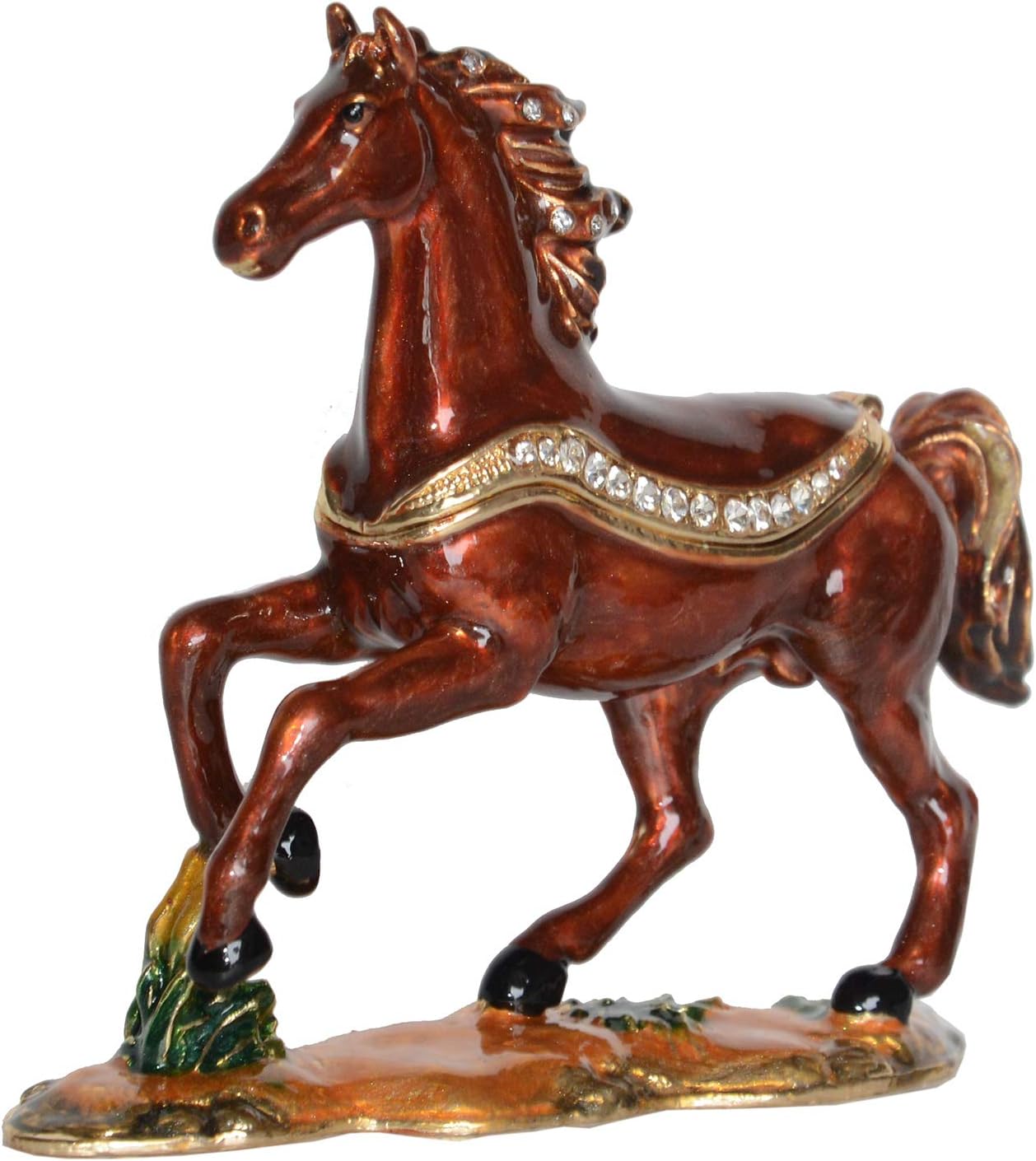 Arabian Horse Trinket Box Jewelry Box Hand Painted Decorative Box with Hinged Lid Ring Earring Holder AnimalFigurine Collectible
