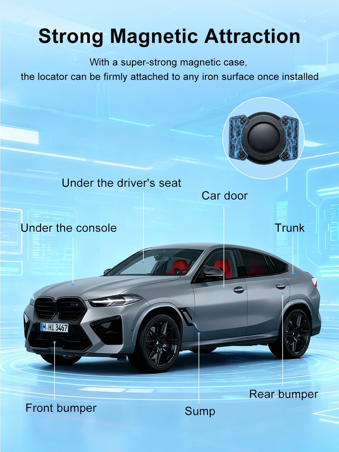 GPS Tracker per Auto, Localizzatori GPS Compatibile con iOS e Android, Senza Abbonamento,Impermeabile IP67,Riproduzione Tracciato 7 Giorni,Autonomia 365 Giorni,Adatto per Auto/Animali Domestici/Chiavi