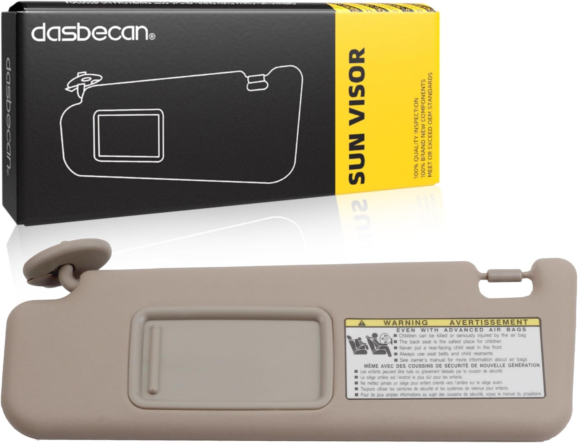 Dasbecan Beige Left Driver Side Sun Visor Compatible with Toyota 4Runner 2004-2008 Replaces# 74320-3D050 74320-3D050-B0