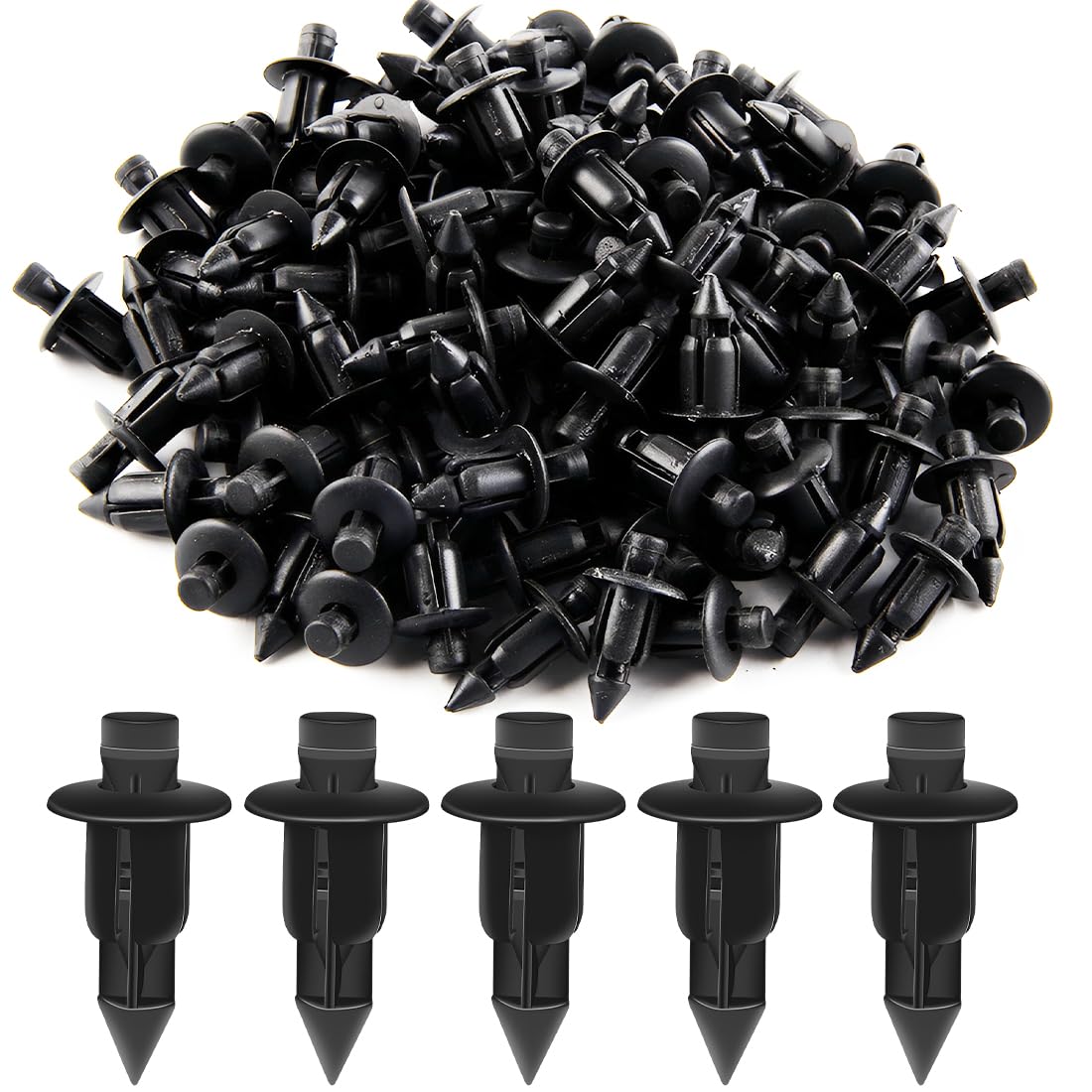 PHYNDR 200 Pezzi Rivetti in plastica per auto, Rivetti in plastica, Clip Fissaggio Auto e Moto per Carenatura, Compatibili con Yama..., Suzu..., Kawasa..., Hon... (6mm), B - 2