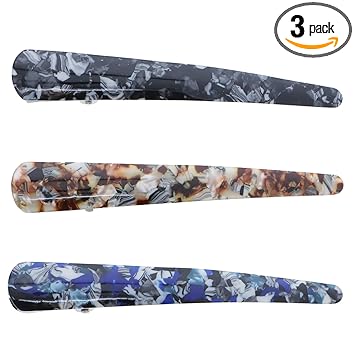 Large Duck Teeth Concord Barrettes Hair Clip - Set of 3 Mix