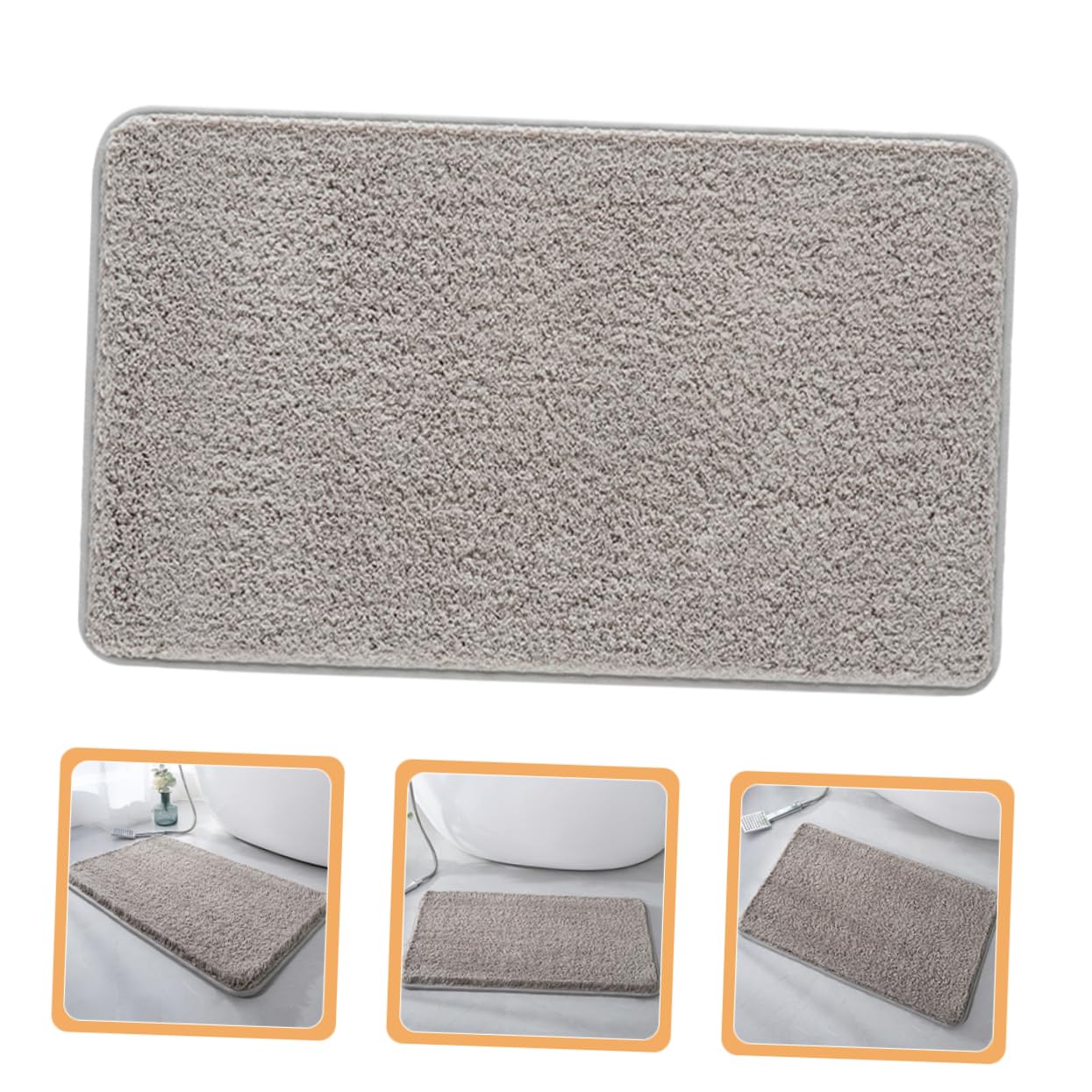 Alipis Tappeto 80x50 Cm in Microfibra Antiscivolo Bagno Assorbente Morbido e Lavabile Semplice Stile per Bagno e Casa