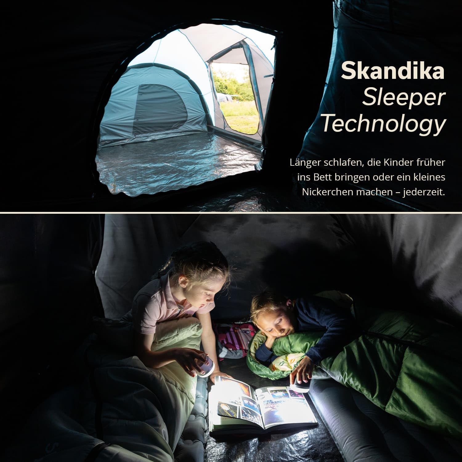 Skandika Hammerfest 4 persone - Tenda de campeggio familiare - zanzariera - 2x cabine da letto