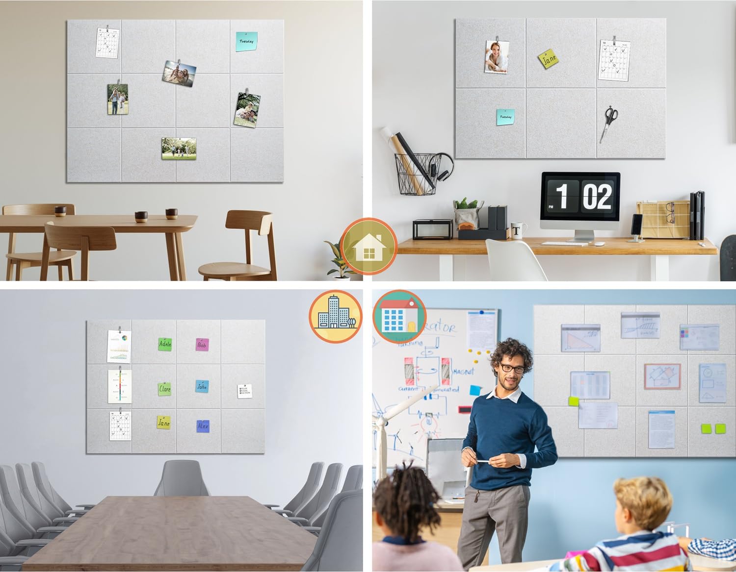 G Gamit Lot De 6 Grands Tableaux D'affichage Muraux En Feutre