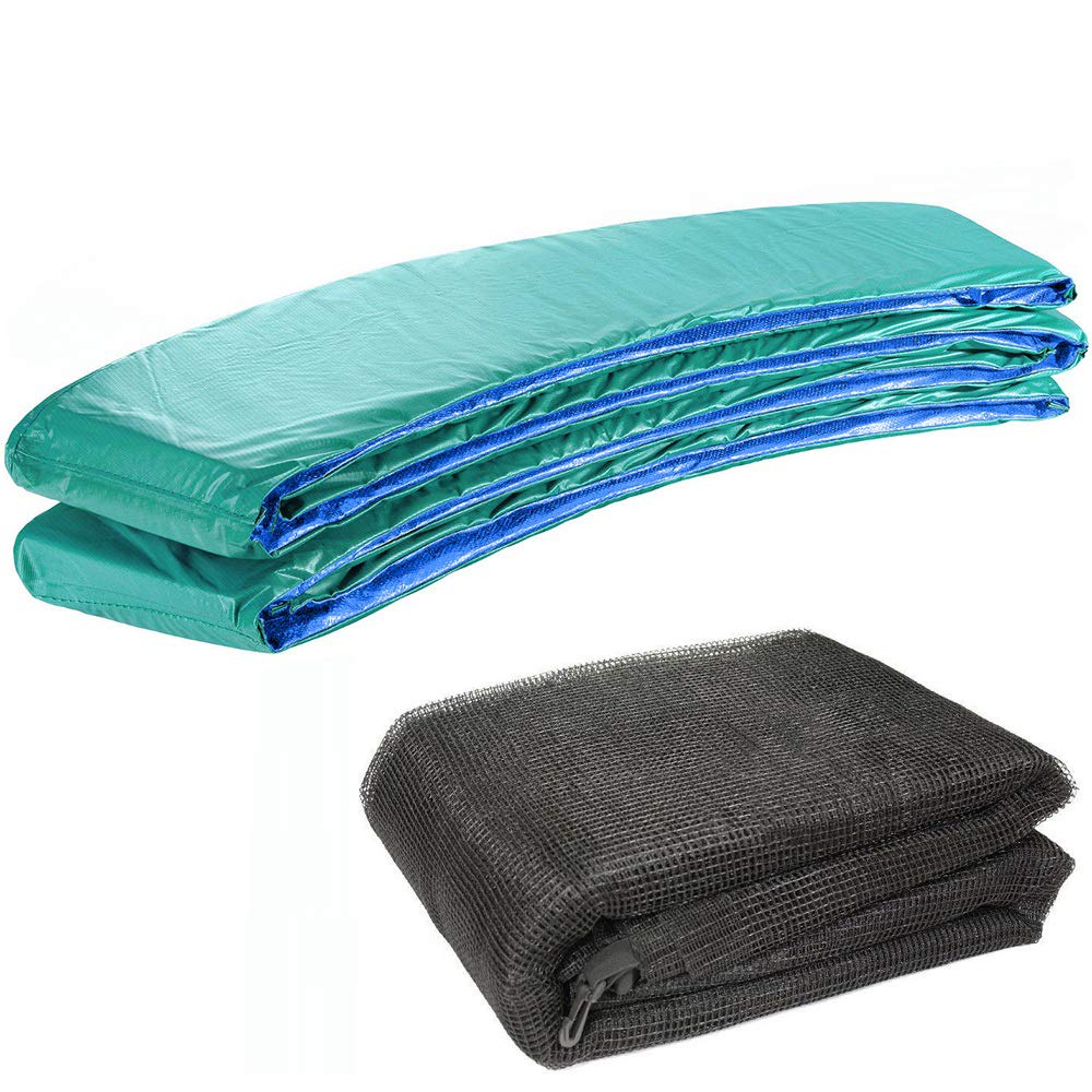 Green Bay 10FT Green Replacement Spring Cover Padding Pad and Safety Net for 8-Pole Trampoline