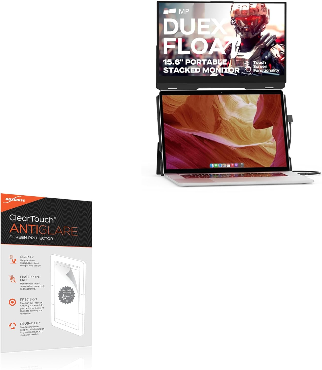 BoxWave Screen Protector Compatible With Duex Float (15.6 in) - ClearTouch Anti-Glare (2-Pack), Anti-Fingerprint Matte Film Skin