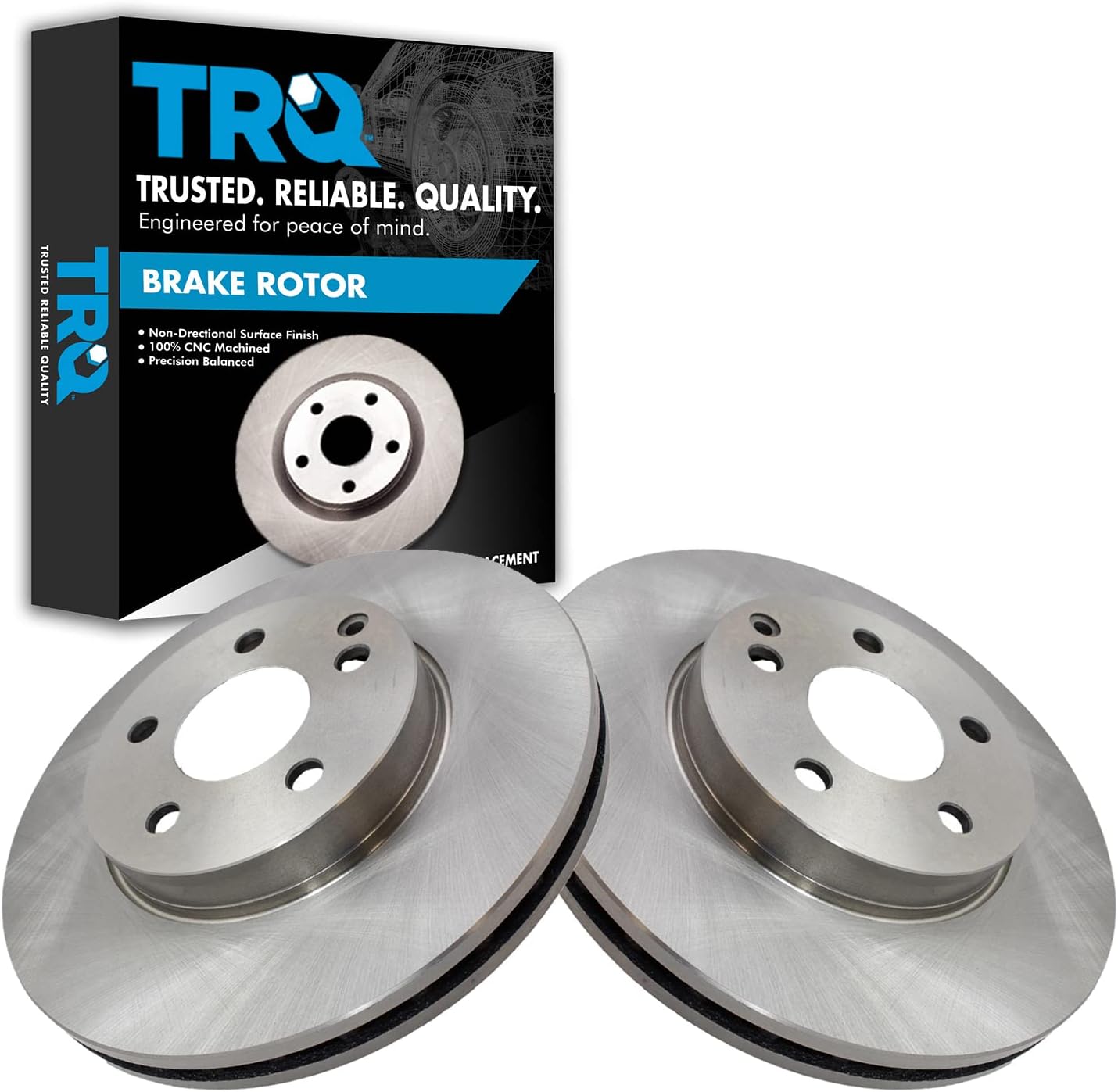 TRQ Front Brake Rotors Set Vented Compatible with 2003-2009 Mercedes-Benz E320 2006-2009 E350