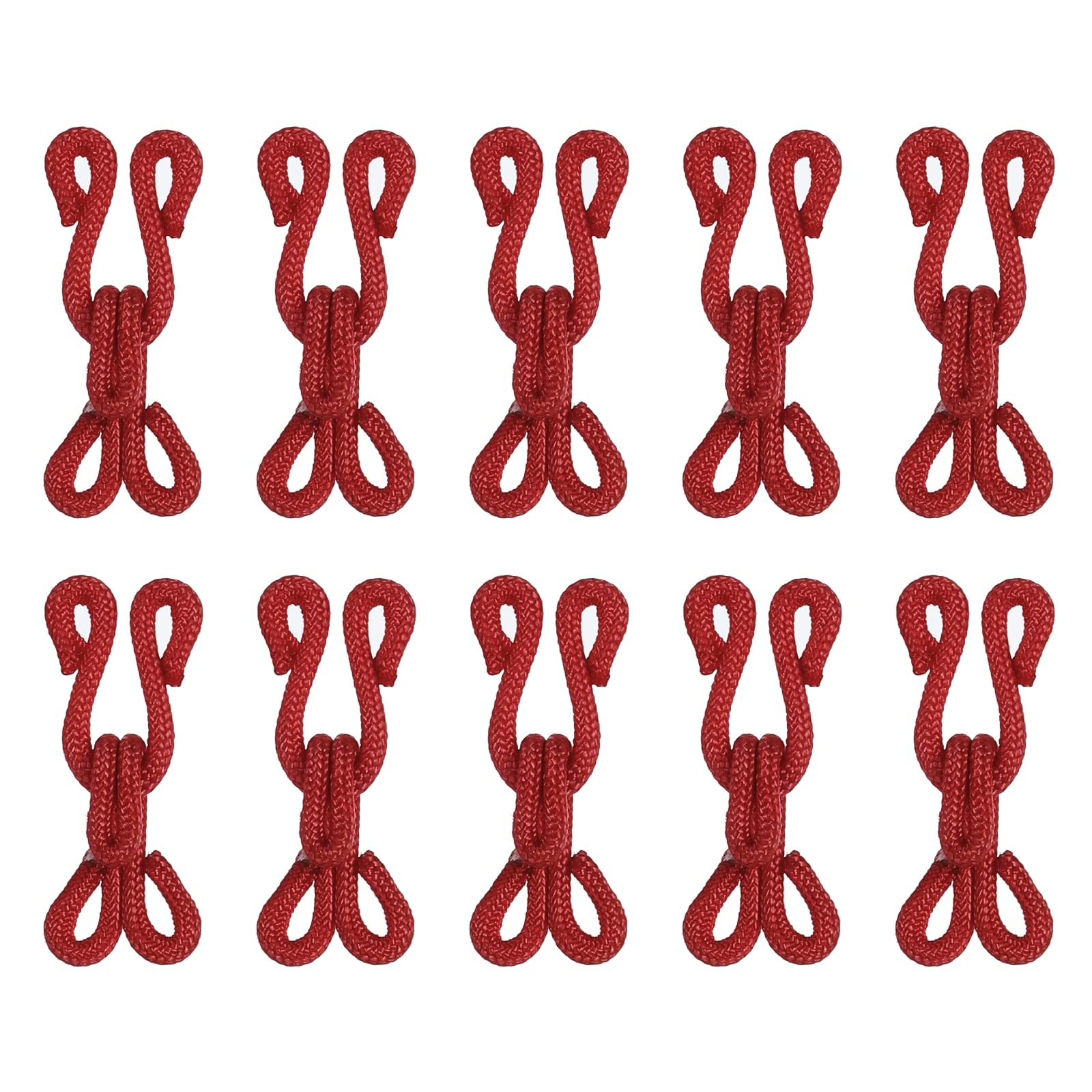 sourcing map Sewing Hooks and Eye, 30pcs - Polyester Covered Sewing Hooks and Eyes Closure for Clothing, Bra, Skirt, Sewing DIY Craft(Wine Red, 23mm Length)