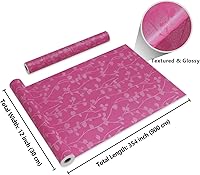 Vista 8 de CRE8TIVE Papel tapiz de seda texturizado para dormitorio de niñas, 12 x 354 pulgadas, papel adhesivo rosa sólido, impermeable, extraíble, hojas