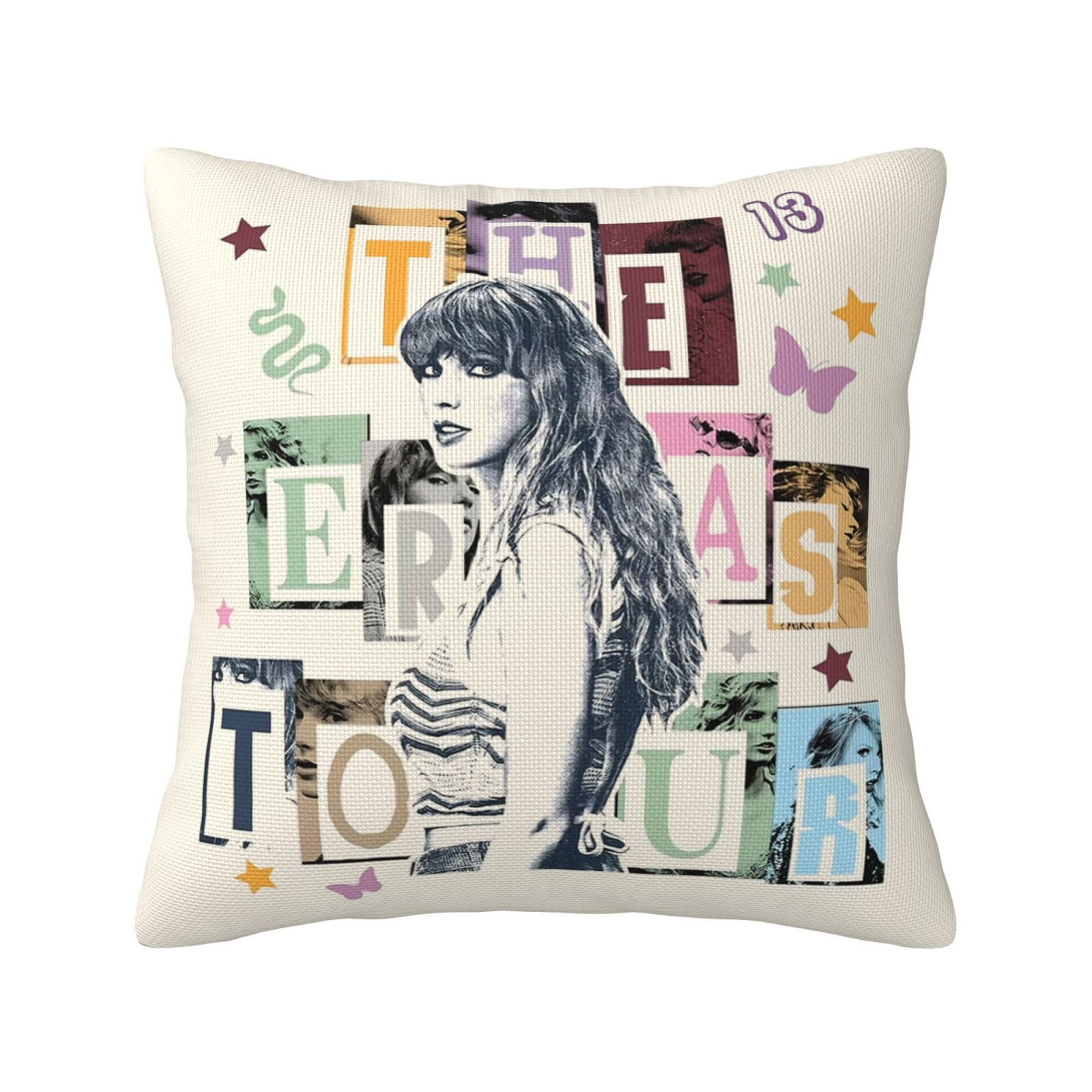 Singer Album Concert Throw Pillow Cover – 18x18 Inch, Corduroy, Hidden Zipper, Decor For Couch, Bed, Car