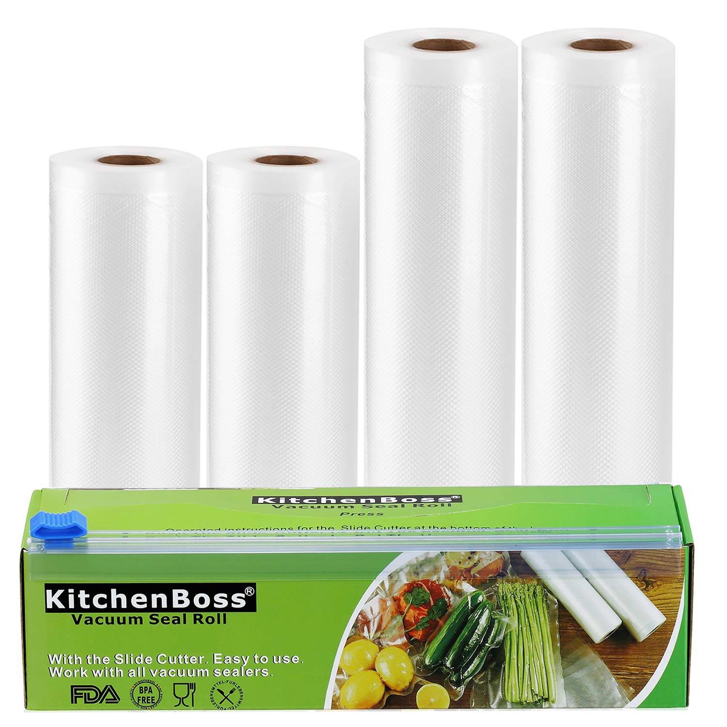 Buy Smarthome Vacuum Sealer Rolls with Cutter Box 4 Pack 2 Rolls 8" x16