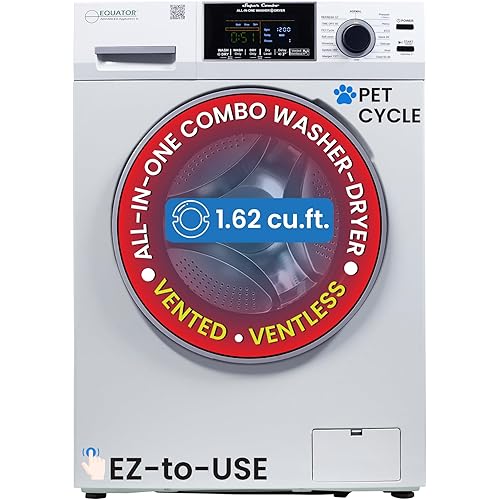 Equator All-in-One 4600 Washer Dryer VENTLESS/VENTED PET Cycle 1.62cf/15lbs 110V (White)
