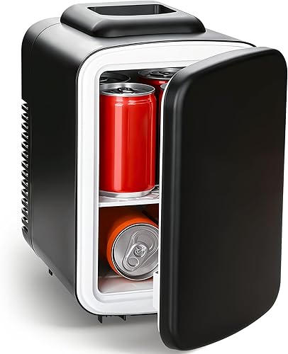 Miniatura 12 de InfiniPower Mini refrigerador de 4L/6 latas con ventana de observación, refrigerador portátil de bebidas pequeño AC/DC, enfriador y calentador sin