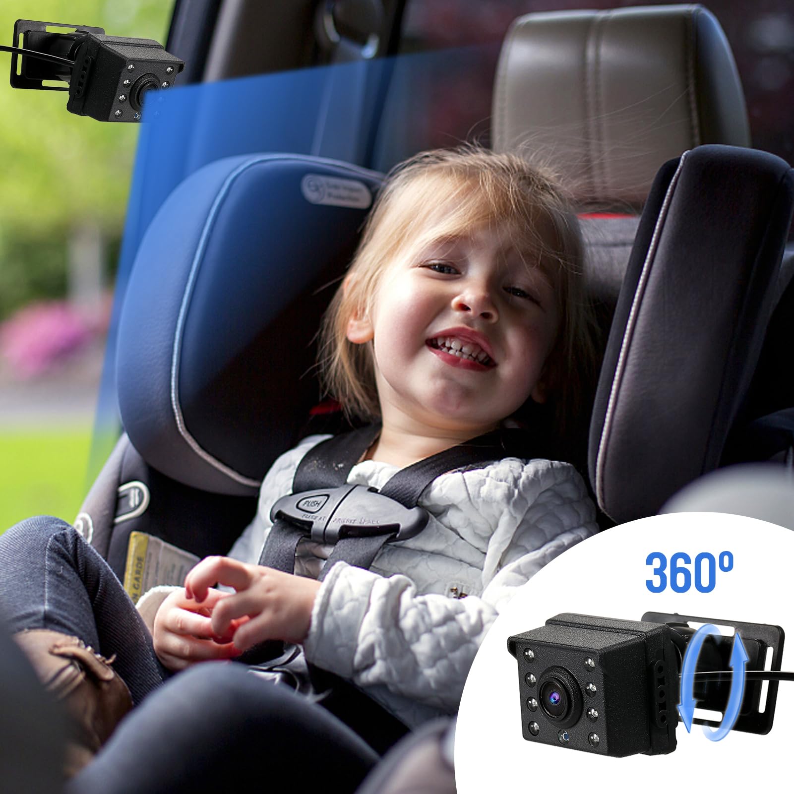 Shkalacar 4.3" Baby Car Mirror, 1080P Baby Monitor with Camera USB Plug, Baby Camera with Night Vision - Image 4