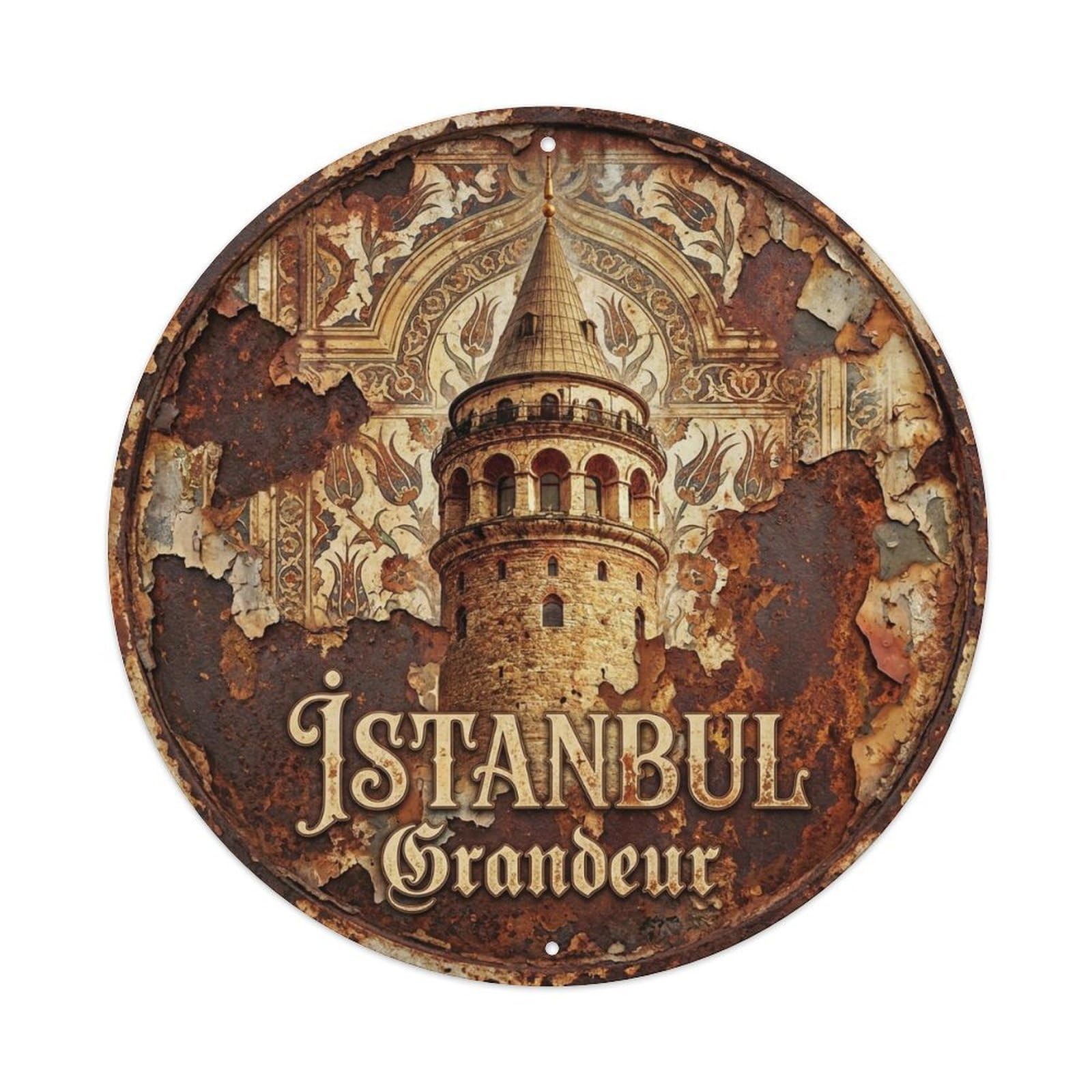 Vintage Travel Istanbul Turkey Grandeur Vintage Metal Tin Sign Plaque Wall Decor for Cafe, Club Bar, Office, Garden Metal Poster 8x8Inch