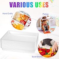 Vista 4 de Maitys 15 bandejas de arte de plástico para actividades de 14.57 x 10.63 x 1.77 pulgadas, organizador grande de manualidades, bandeja de Transparente