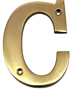 ESPLANADE 真鍮の家のホテルのドアの名前 - 壁のドアのプラーク アルファベット文字「c」 - 4インチ ゴールデン