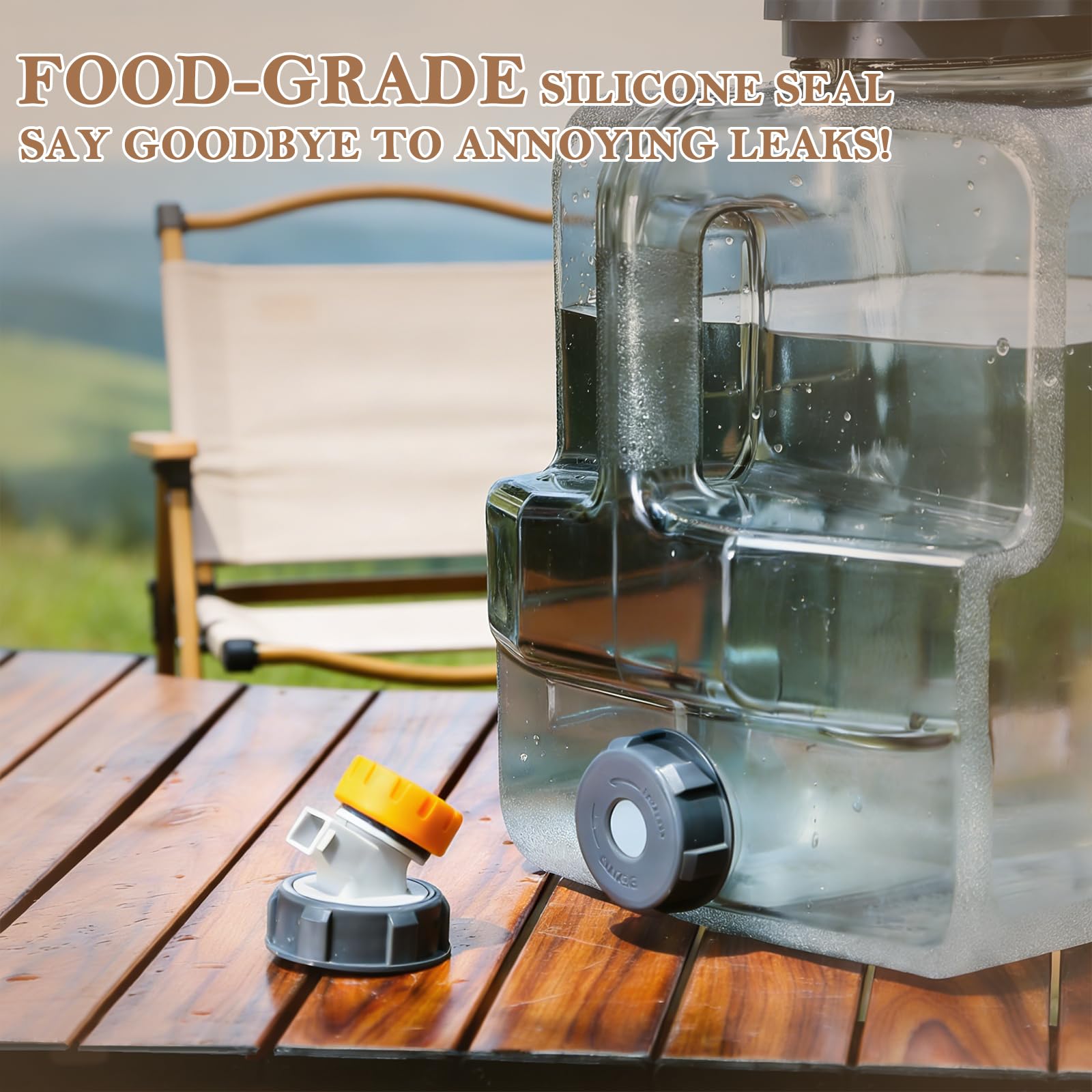 Contenedor de agua de 12 litros con grifo, contenedor de agua portátil para camping, transportador de agua sin BPA, tanque de almacenamiento de agua fácil de limpiar, para el hogar, camping al