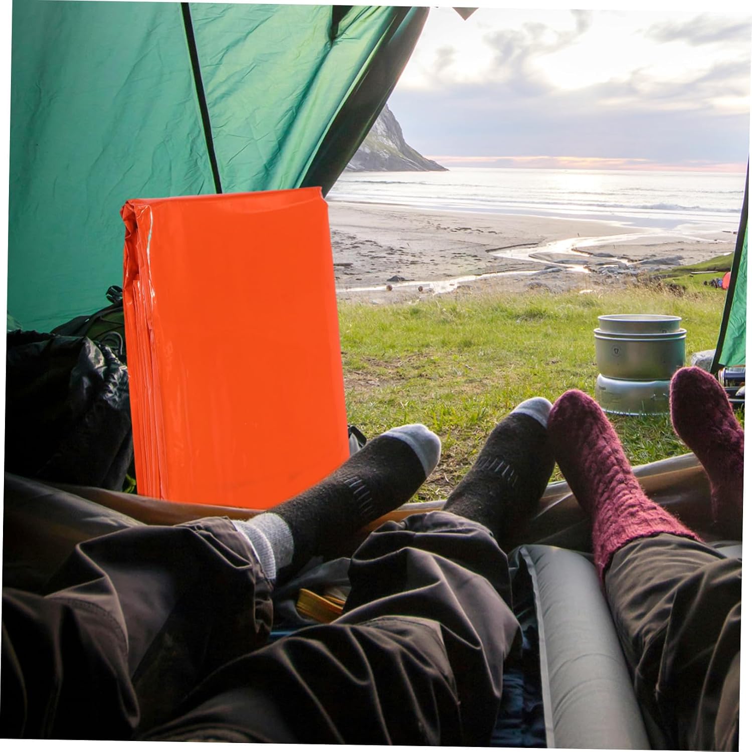 Portable Emergency Bivy Sack Lightweight Thermal Survival Gear Blanket for Camping Hiking Moisture and Foldable Outdoor Protection