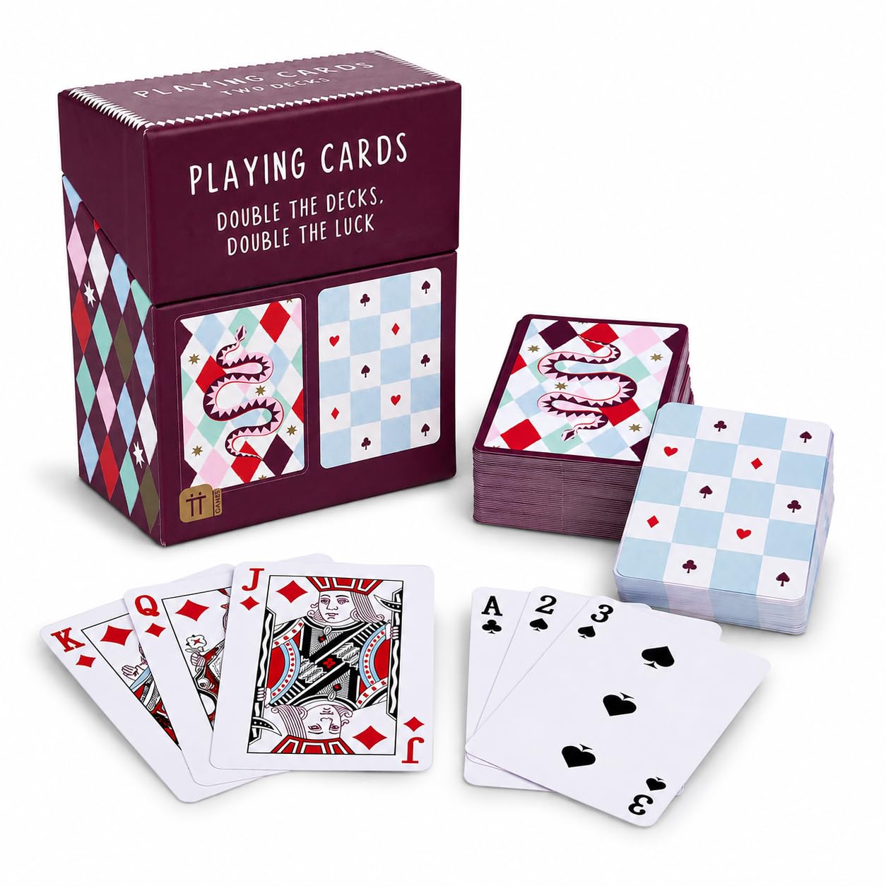 Talking Tables Playing Cards Set of 2 Decks of Premium Poker Playing Cards for Adults & Family Games Night – Luxury Double Deck Cards for Bridge, Rummy, Blackjack & Travel Card Games Gift Set