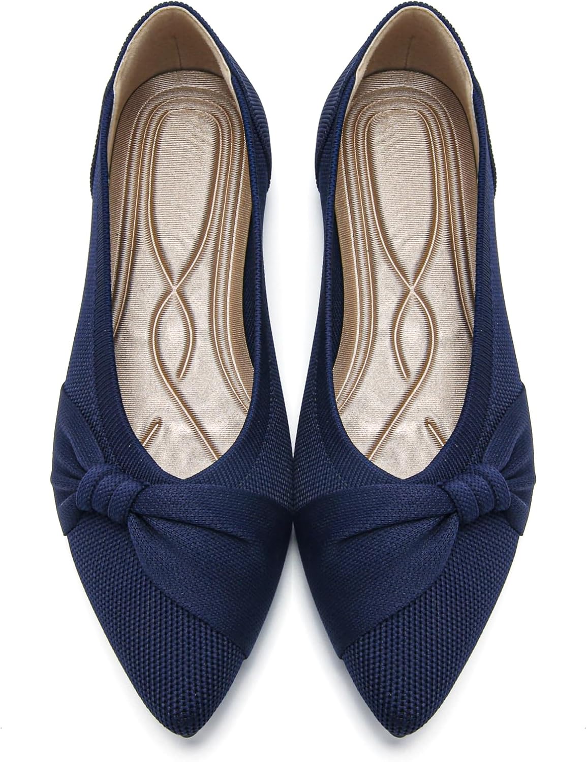 Pointed Toe Flats for Women Ballet Flats Comfortable Dressy Knit Lightweight Casual for Work Office Womens Flats
