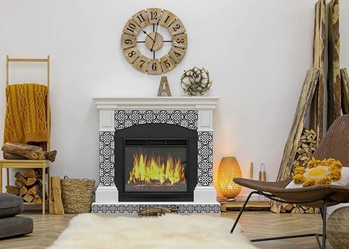 Miniatura 4 de Mi Alma - Calcomanías para azulejos en blanco y negro, 24 unidades, para azulejos en muro, para baño y cocina, simplemente despegar para decoración