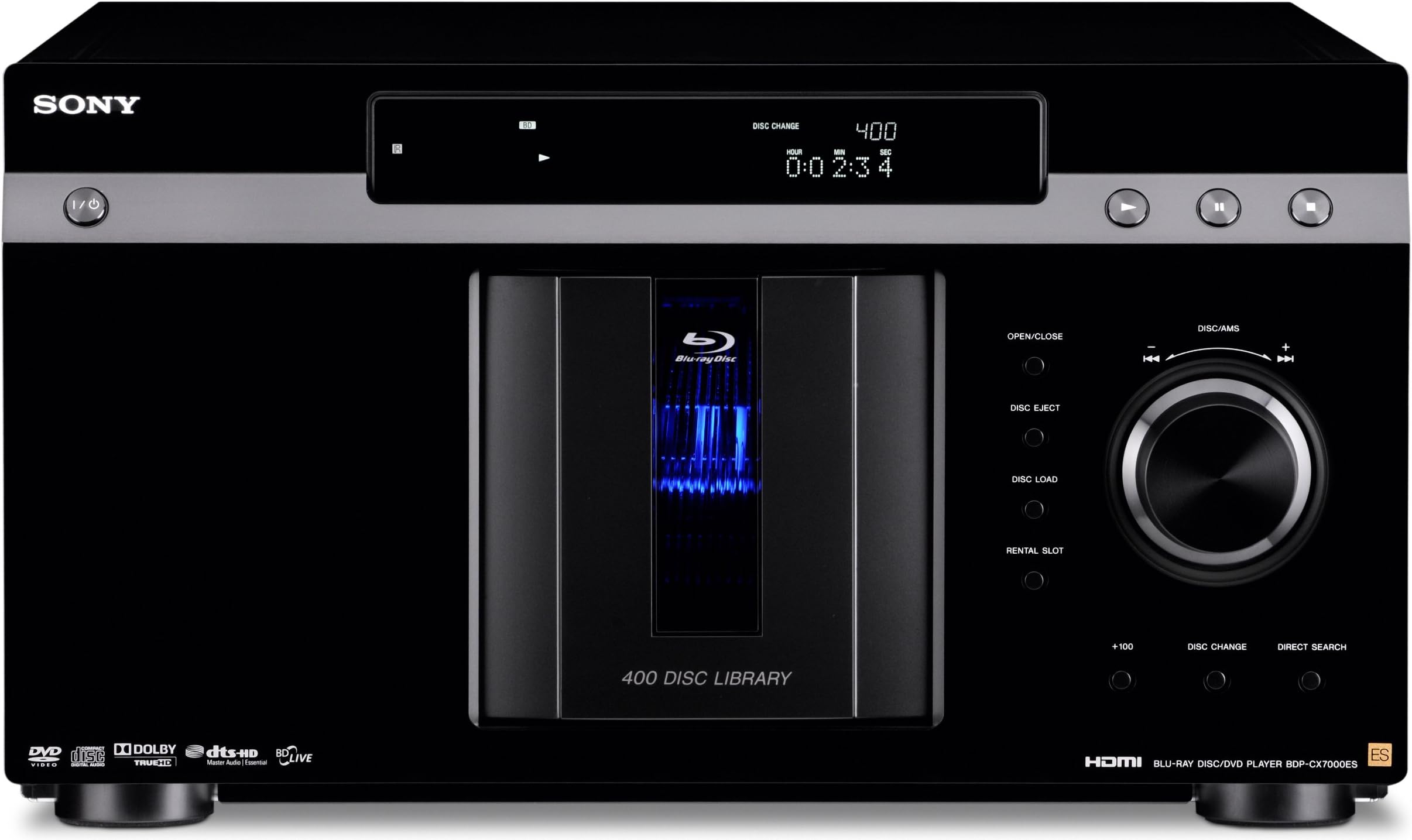 Sony BDPCX7000ES 400 Bluray Disc Mega Changer (Black