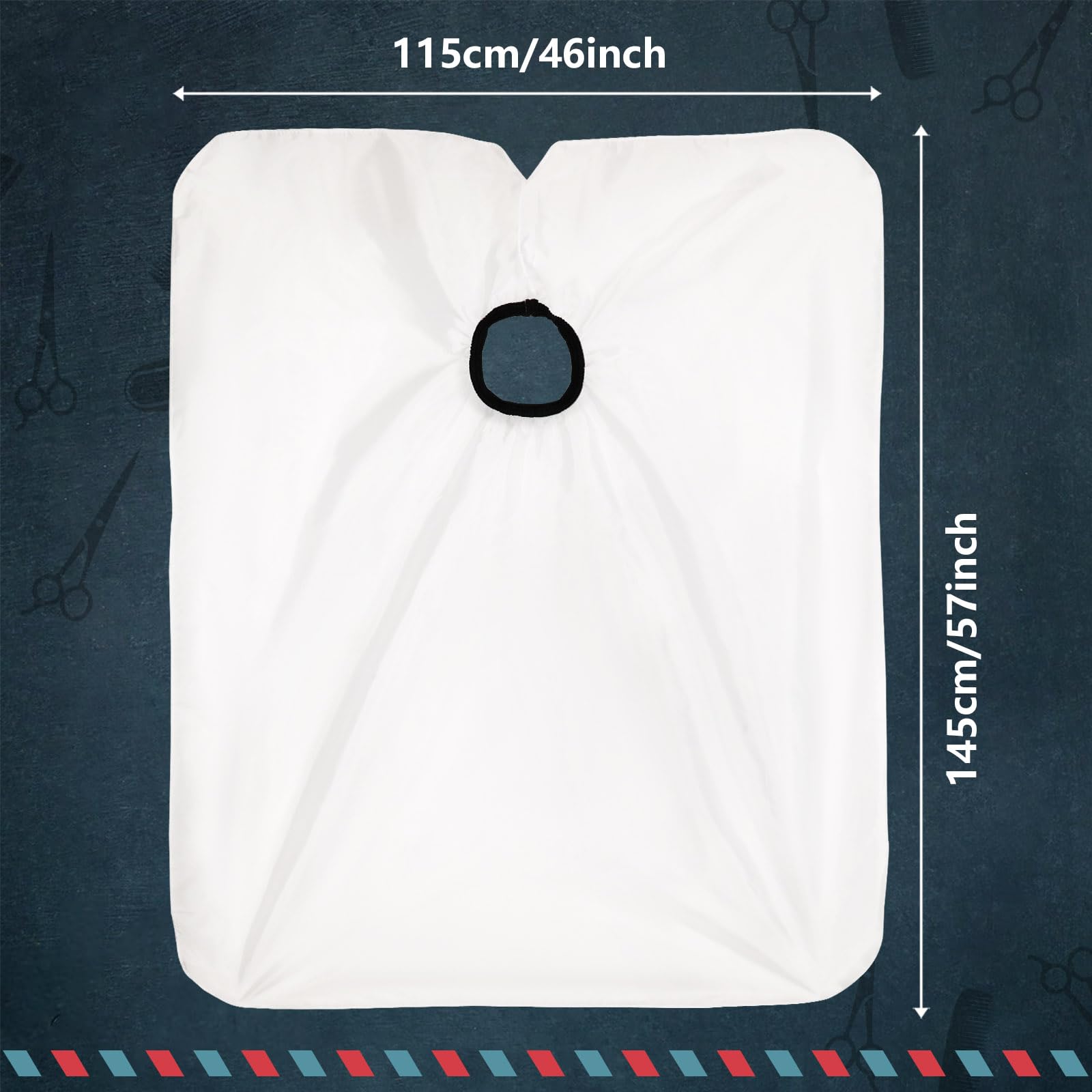 2 capas de peluquería para adultos, capa profesional de corte de pelo con cierre a presión impermeable, Blanco, Talla única 2