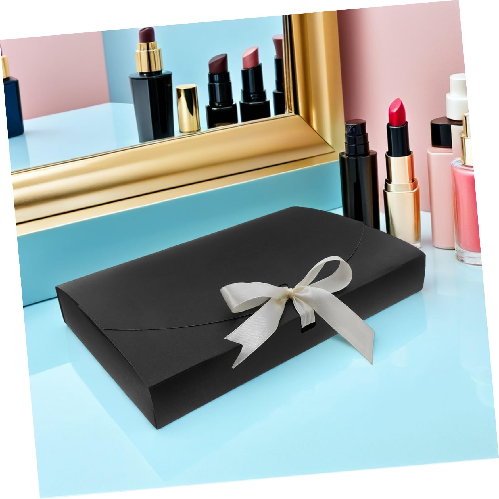 KOMBIUDA Geschenkbox Vielseitige Geschenkverpackung 20 Stück Schwarze aus Papier 26x17,5x3,5cm für Schals und Handtücher für Weihnachten und Brautjungfern