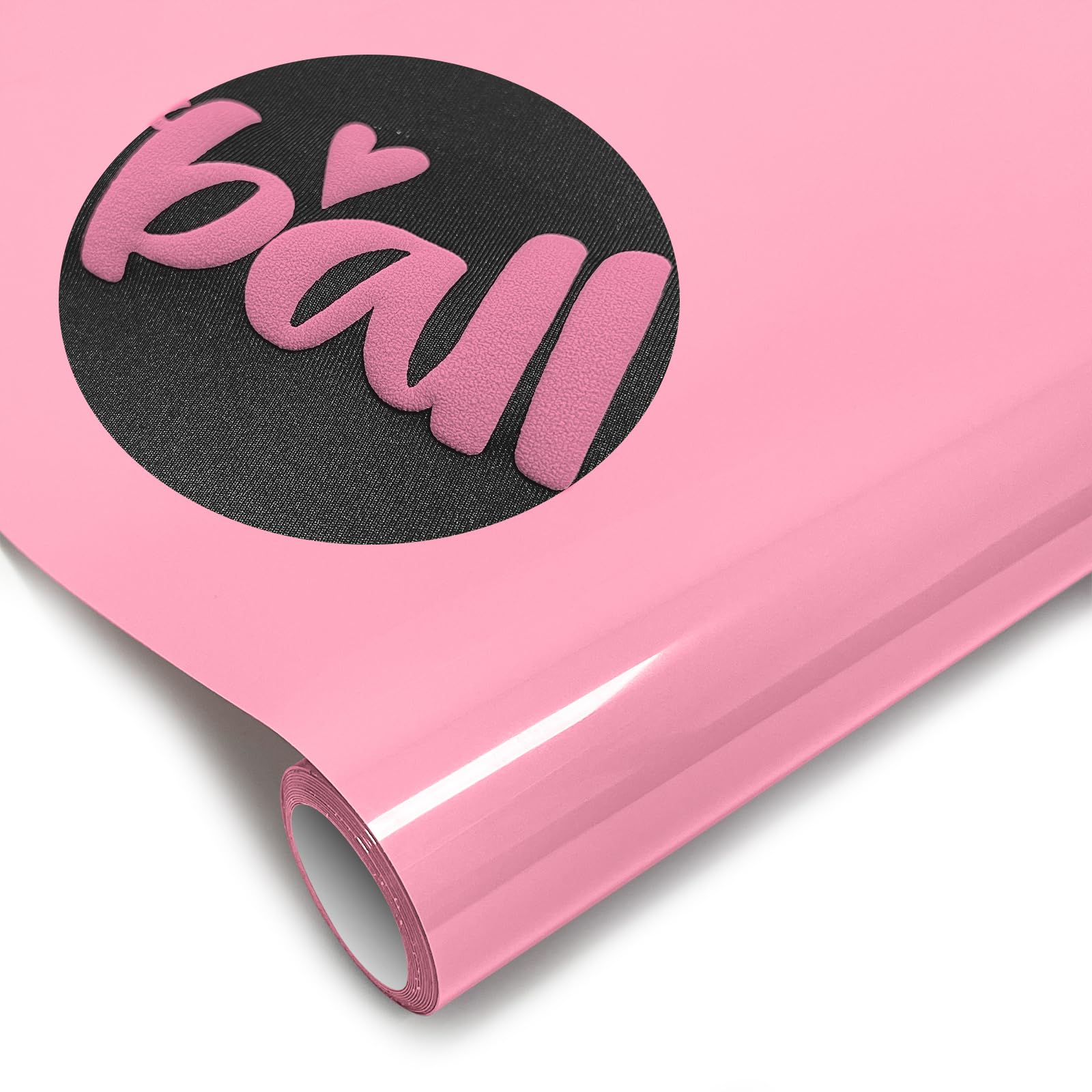 Puff Heat Transfer Vinyl (Pink), 12in X 5ft Iron on for T-Shirt
