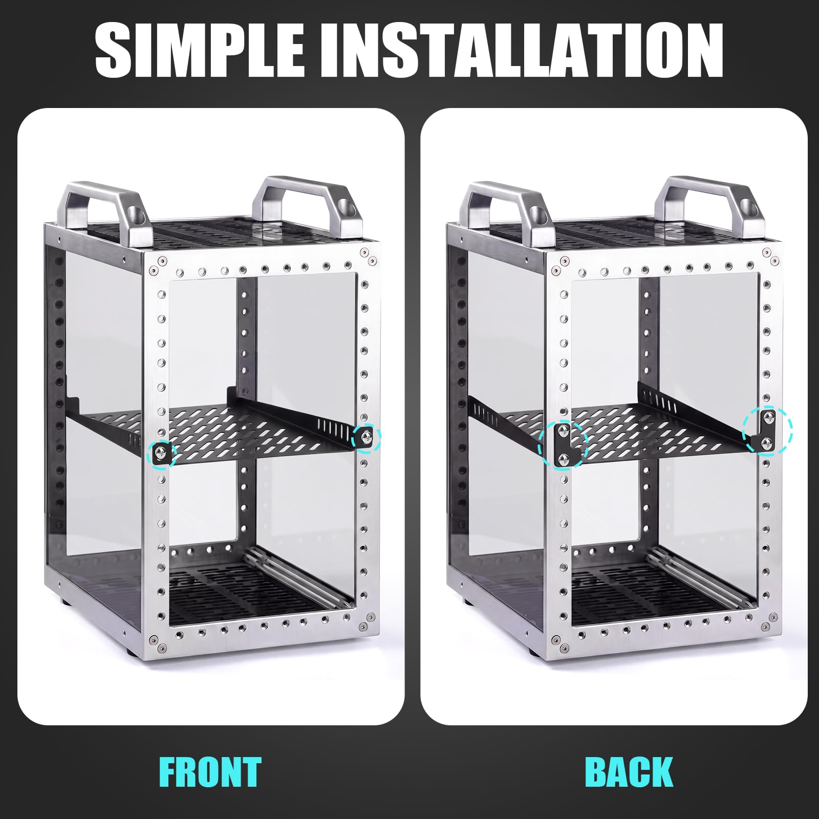Confezione da 2 ripiani per server rack 0,5u, 20 cm, vassoio a