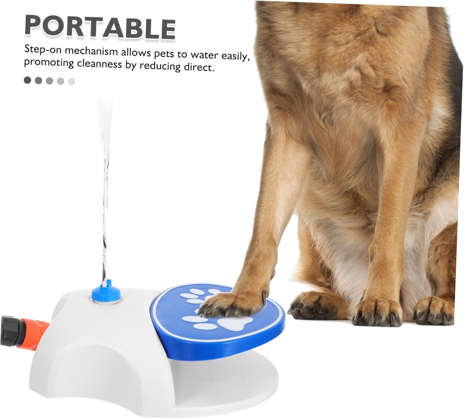 GALPADA Outdoor Dog Water Dispenser: Step On Activated Pet Drinking Fountain with 160cm Hose - Backyard Dog Waterer Device with Pedal