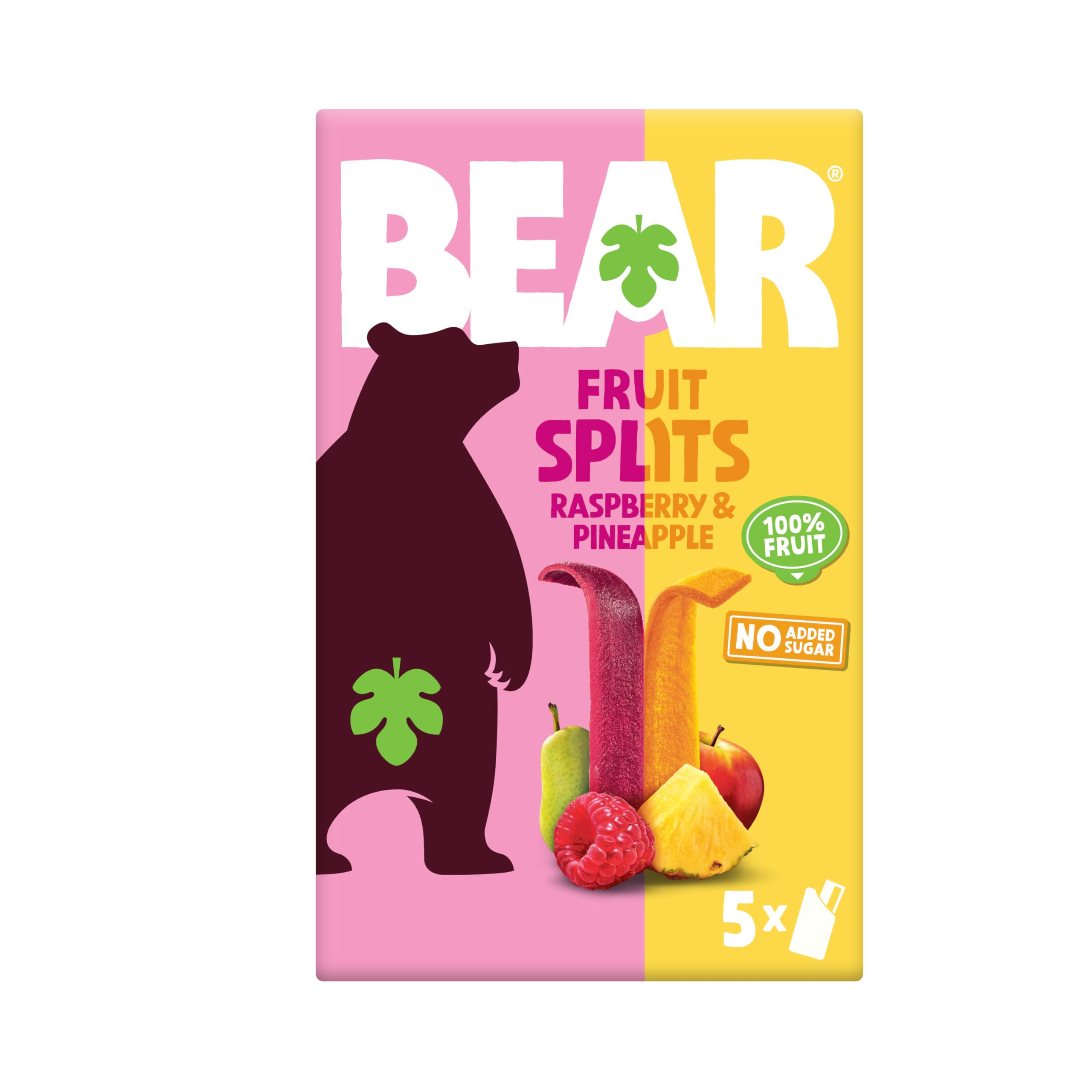 Bear Fruit Splits Raspberry And Pineapple 5X20g