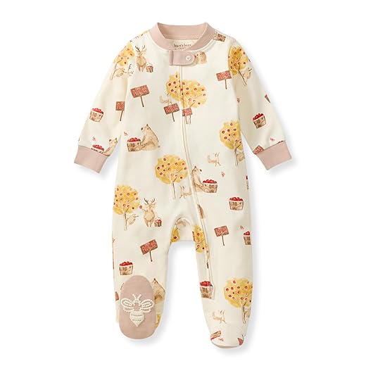 Burt's Bees Baby baby-girls Sleep and Play Pjs, 100% Organic Cotton One-piece Zip Front Romper Jumpsuit Pajamas