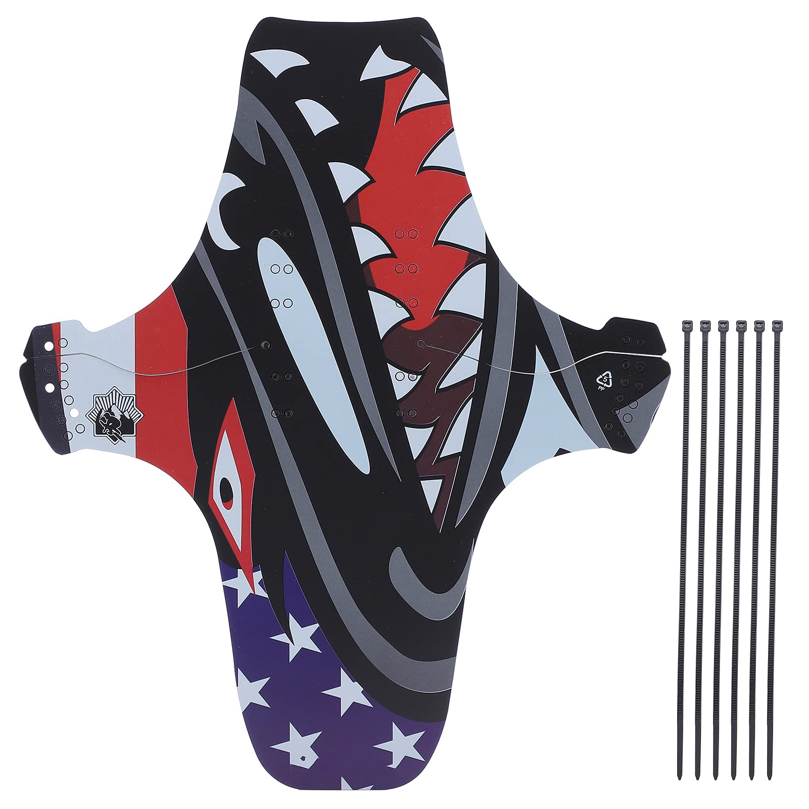 Culnflun Mountain Bike Mudguard Bike Fenders Front and Rear Compatible Bicycle Mud Guard Reflective Thermoplastic Resin PP Lightweight Durable for Mountain Biking (Folding Shark Model)