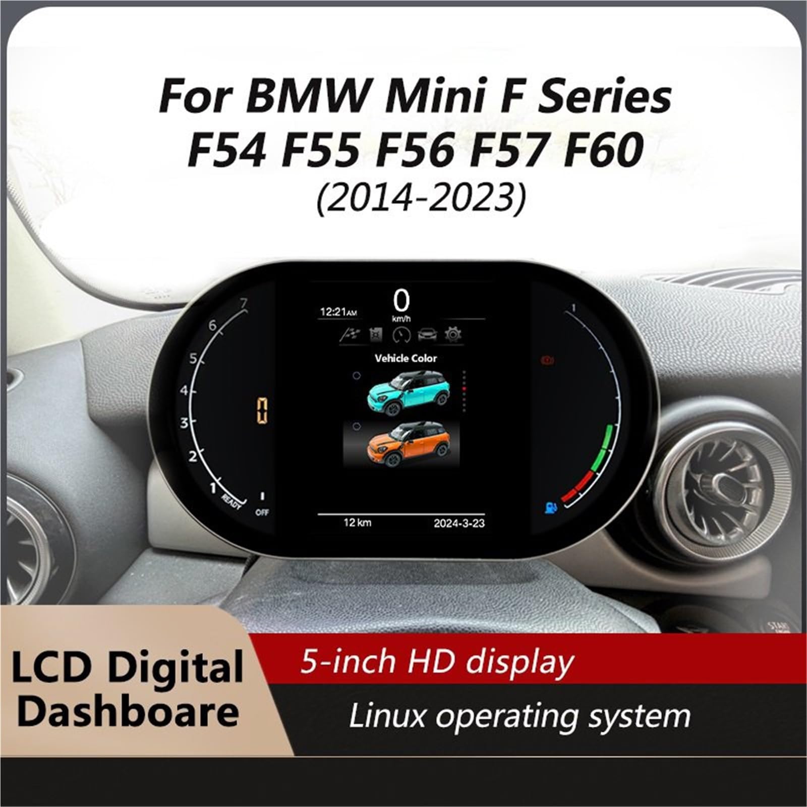 Cyfrowy miernik Do Bmw Serii F F54 F55 F56 Wyświetlacz Head Up | 2014-2023 Prędkościomierz LCD Klaster Panel Przyrządów Cyfrowa Deska Rozdzielcza