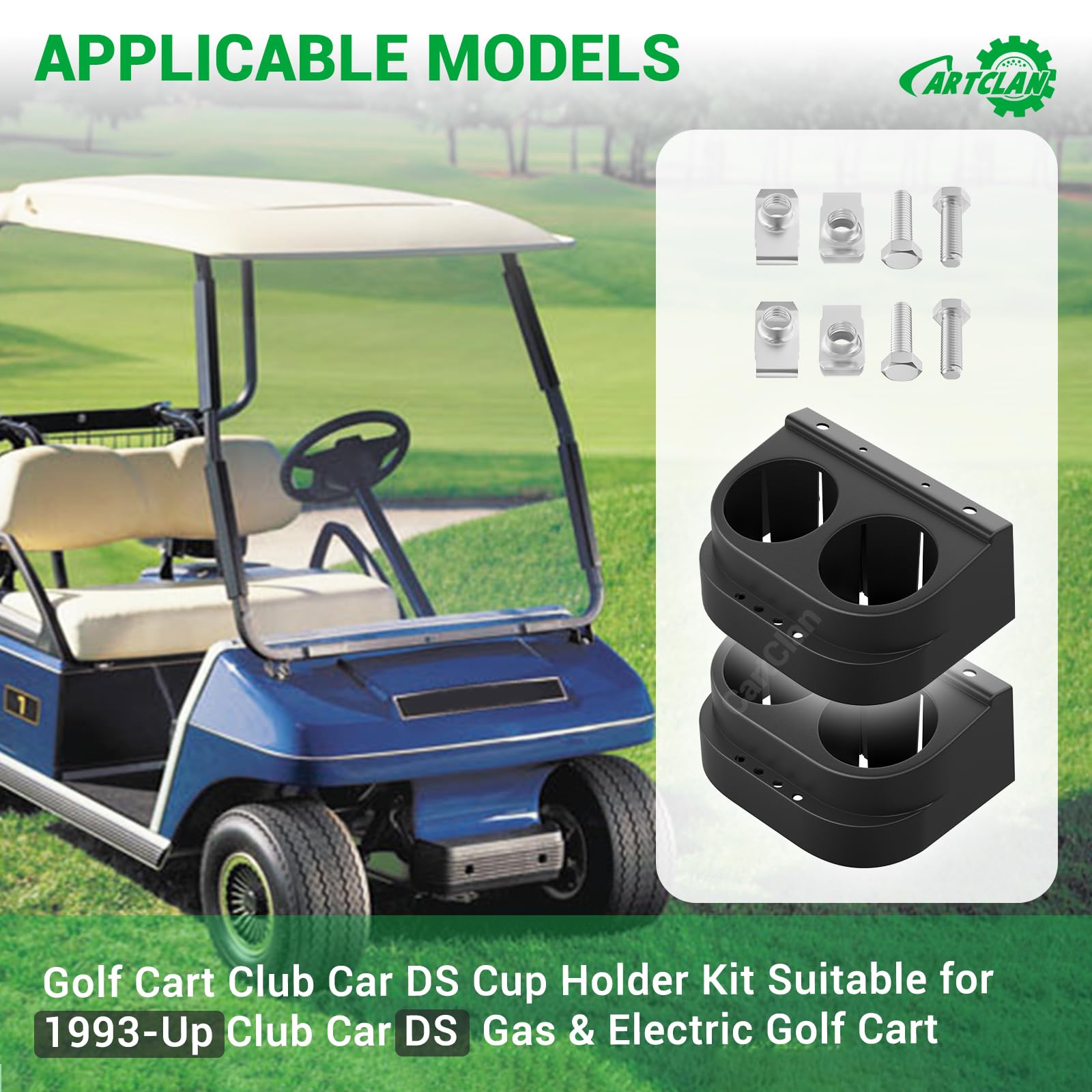 Club Car DS Getränkehalter-Set Dual für Golfwagen ab 1993, OEM-Nr. 1016811 101708301, 2 Packungen