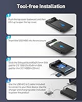 Vista 5 de BENFEI Carcasa SATA HDD/SSD de 3,5/2,5 pulgadas, diseño sin herramientas, admite HDD de 20 TB y UASP