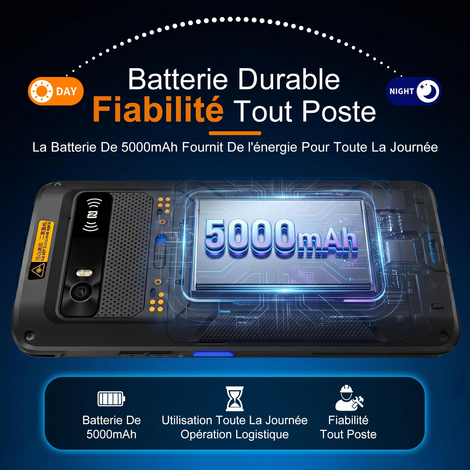FARSET F35 Scanner de Codes-Barres Android avec Moteur sous Licence Zebra, Ordinateur Mobile PDA Portable, 5G LTE & WiFi 6, écran de 6", NFC, 5000 mAh, IP68,1D/2D/QR pour entrepôt et logistique