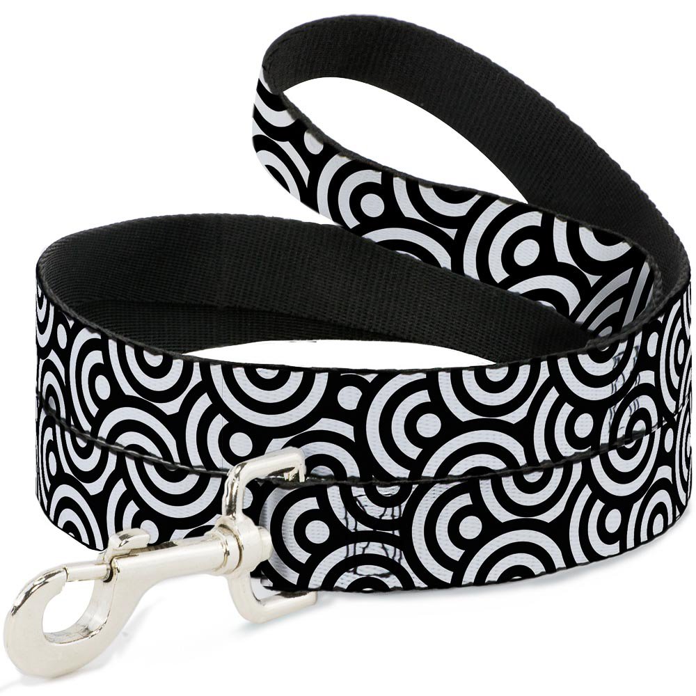 Laisse pour chien Bullseye noir et blanc pour flâner en ville ou explorer les parcs