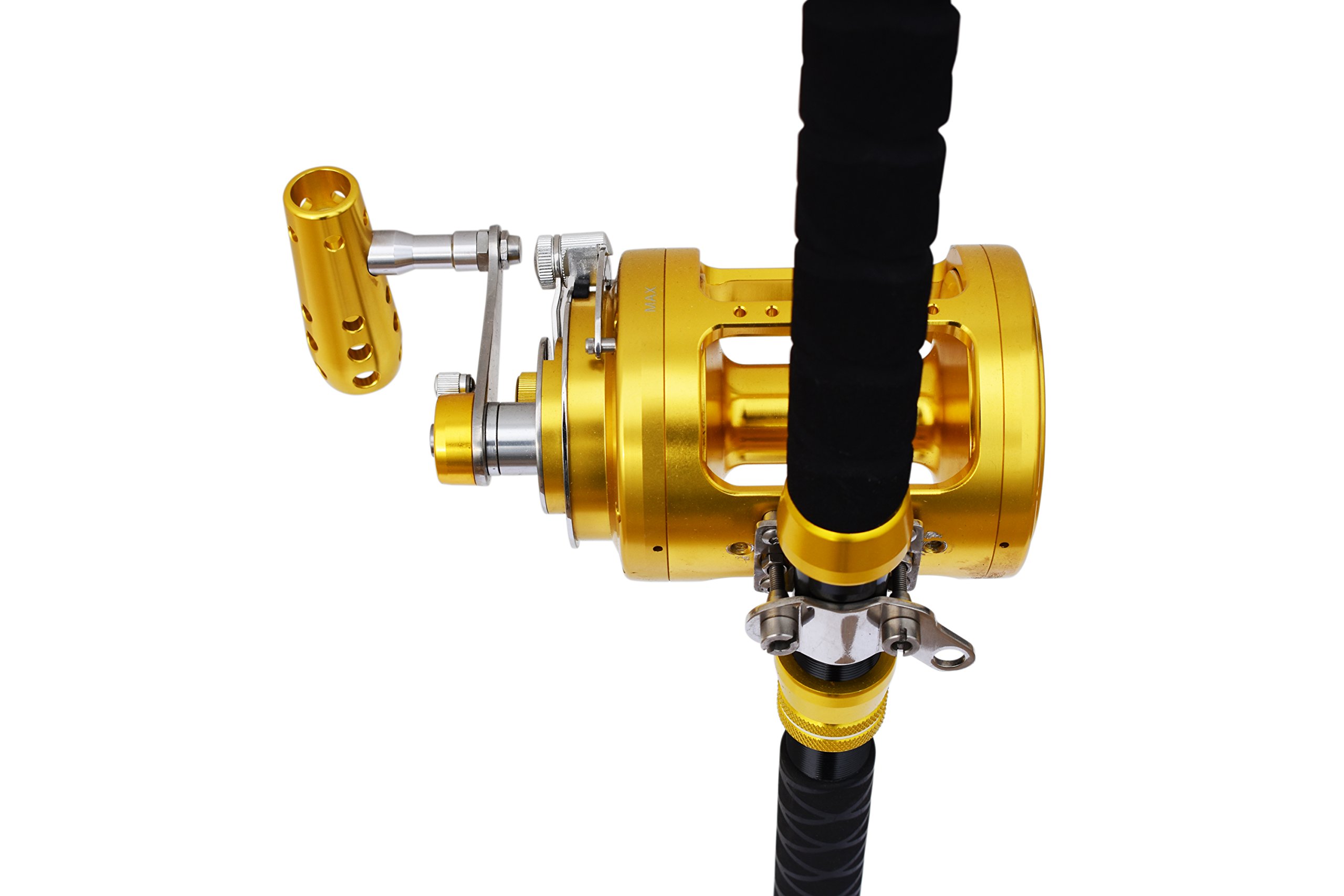 Amazon.com : 50W 2-Speed Reels on 100-120 lb. Tournament Rods (4 Pack) :  Sports & Outdoors